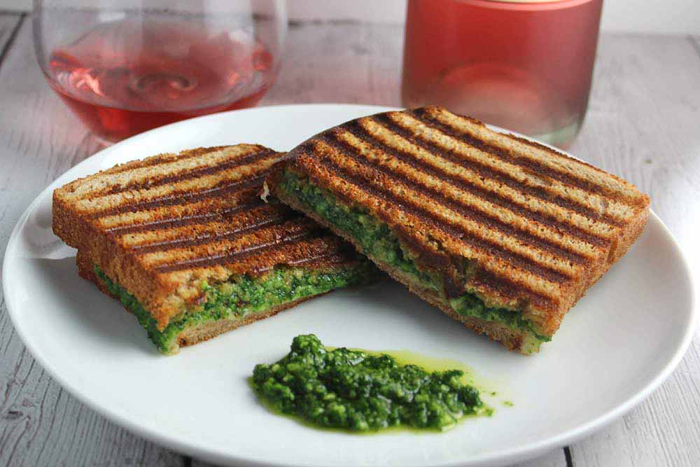 21 Mind-Blowing Grilled Cheese Sandwich Recipes: Kale Pesto Grilled Cheese