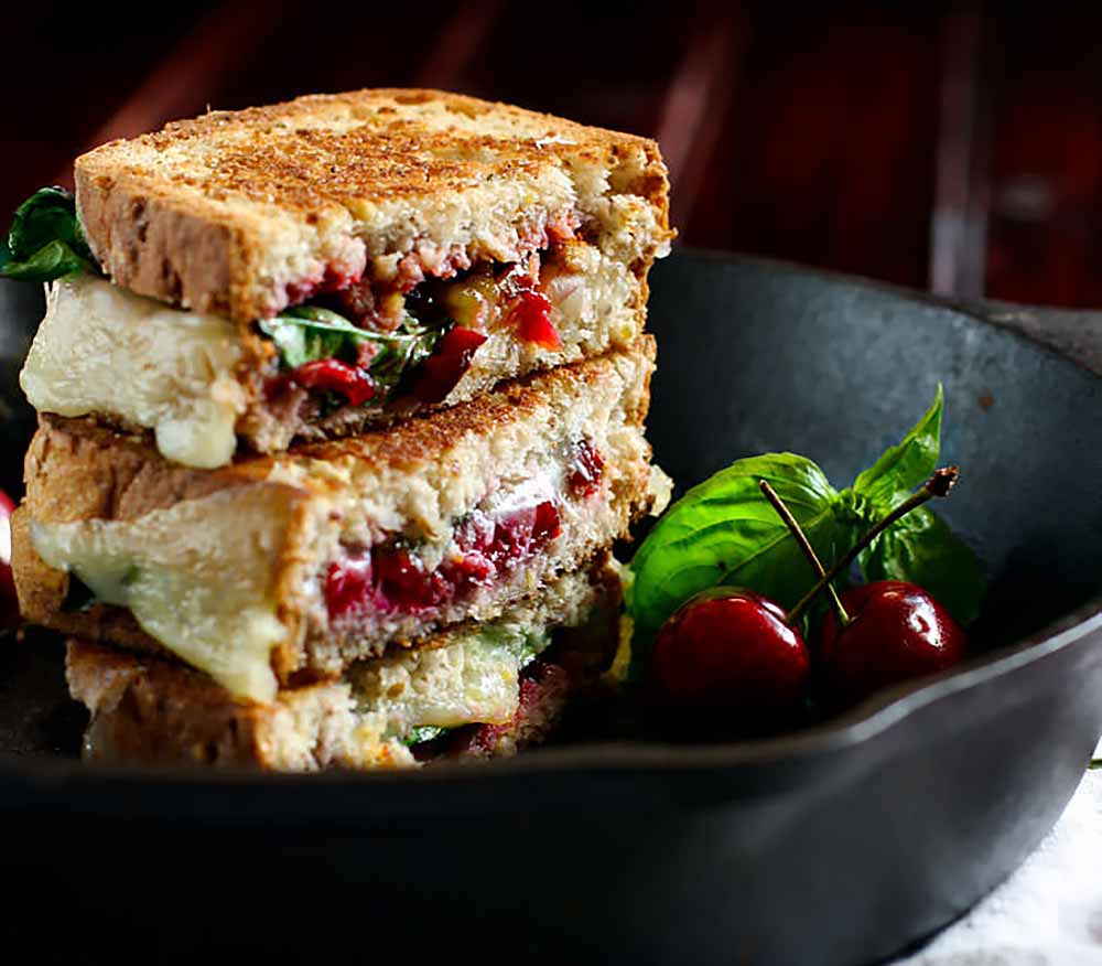 21 Mind-Blowing Grilled Cheese Sandwich Recipes: Cherry Basil and Provolone Gluten Free Grilled Cheese