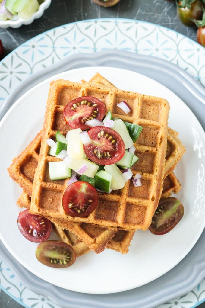 49 Savory Vegan Breakfast Recipes: Crunchy Corn Waffles
