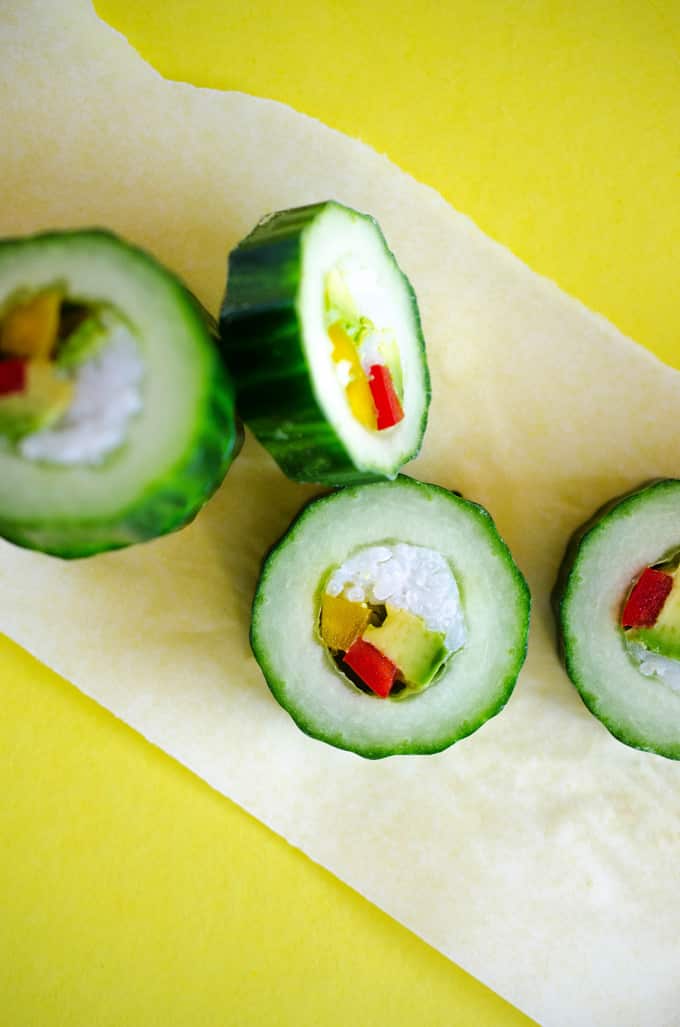 vegetarian cucumber sushi rolls