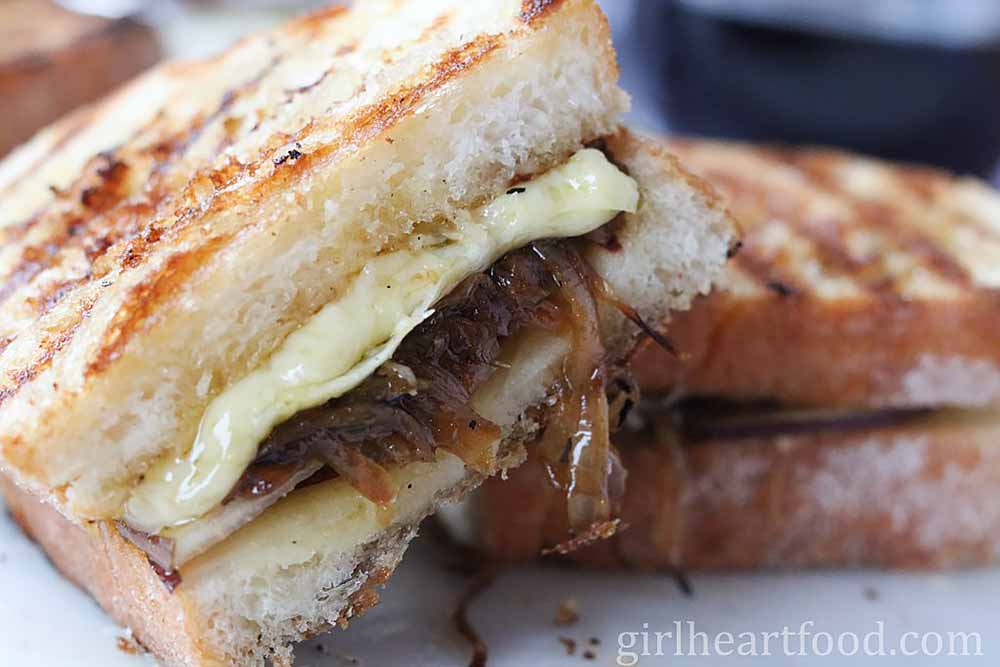 21 Mind-Blowing Grilled Cheese Sandwich Recipes: Grilled Cheese with Heidi, Pear and Caramelized Onions