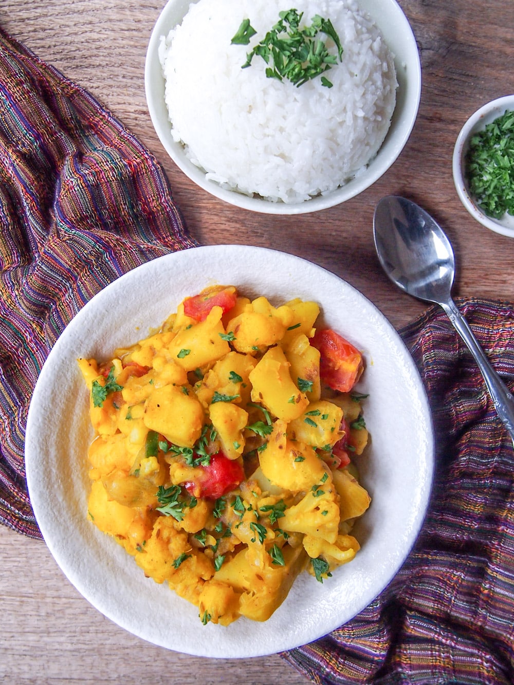 Aloo Gobi (Indian Spiced Potatoes and Cauliflower)