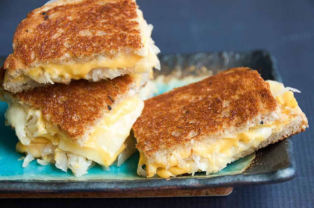 21 Mind-Blowing Grilled Cheese Sandwich Recipes: Grilled Cheese with Sauerkraut and Dijon
