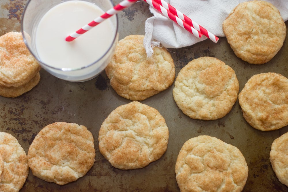 Vegan Snickerdoodles being served 