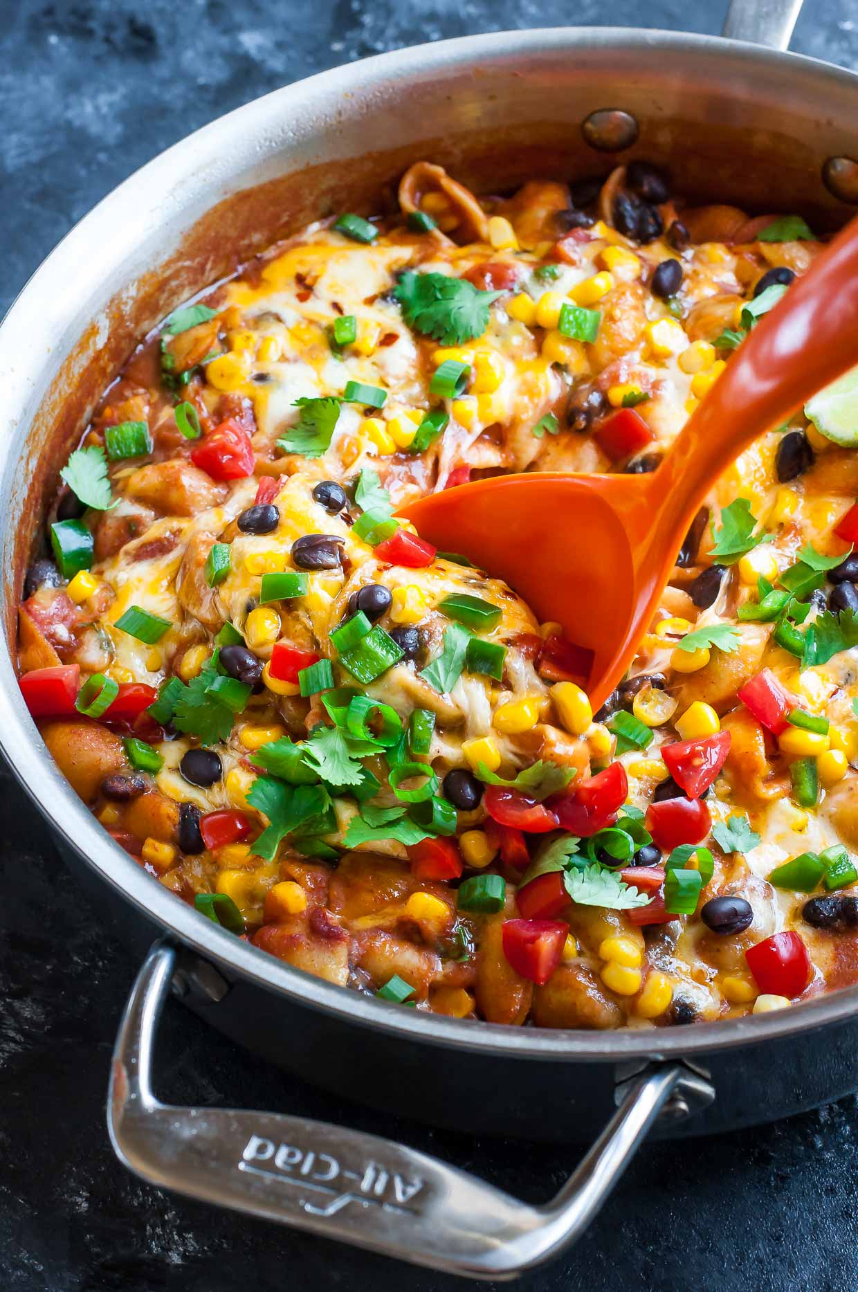 18 Vegetarian One-Pot Pasta Recipes for Busy Weeknights: Healthy One-Pot Enchilada Pasta Bake