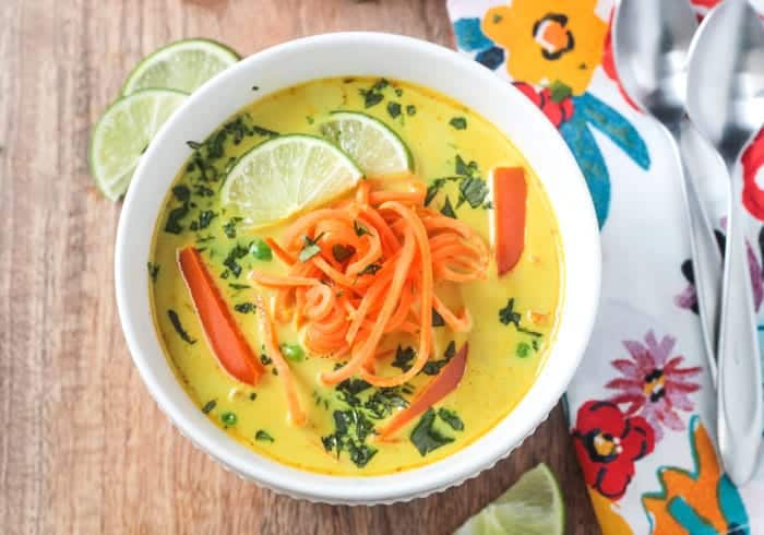Coconut Curry Soup with Sweet Potato Noodles