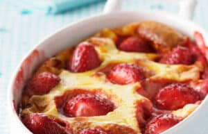 Strawberry Clafoutis - A Recipe by OhMyVeggies.com