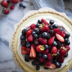 No-Bake Lemon Berry Coconut Tart