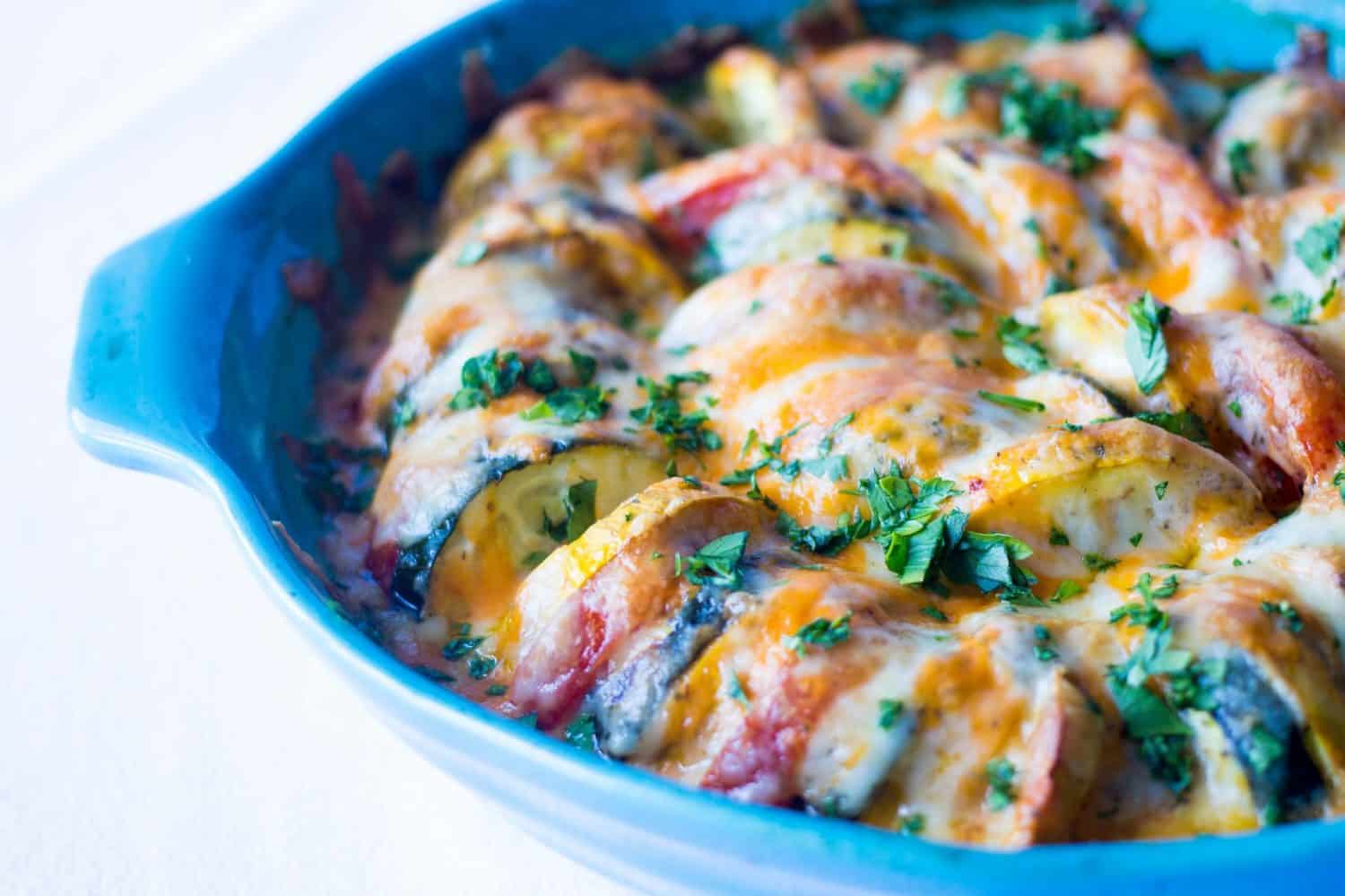 zucchini vegetables delight in a blue dish