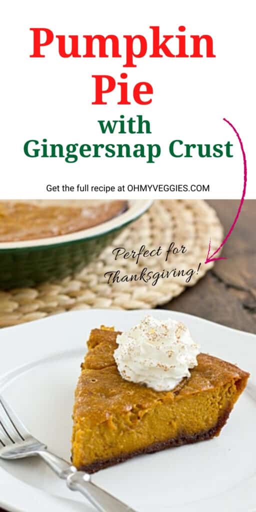 Creamy pumpkin filling is wrapped in a delicious gingersnap crust