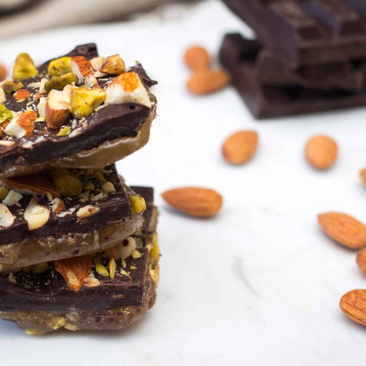 chocolate covered toffee pieces