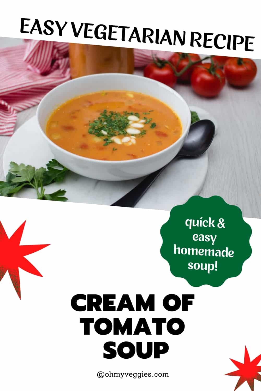 Homemade Cream of Tomato Soup | Ready in 20 Minutes!