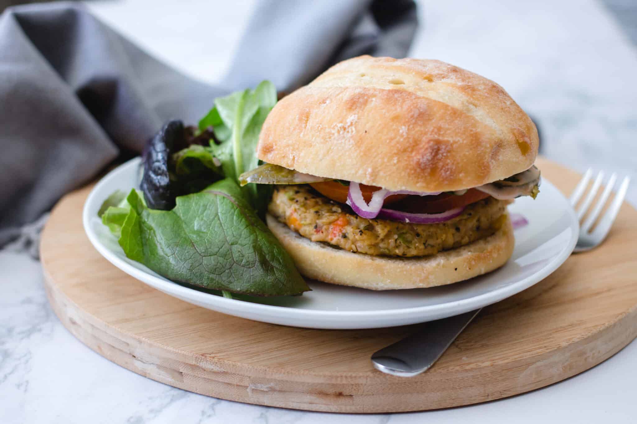 Vegetarian Chickpea And Veggie Burger | Oh My Veggies