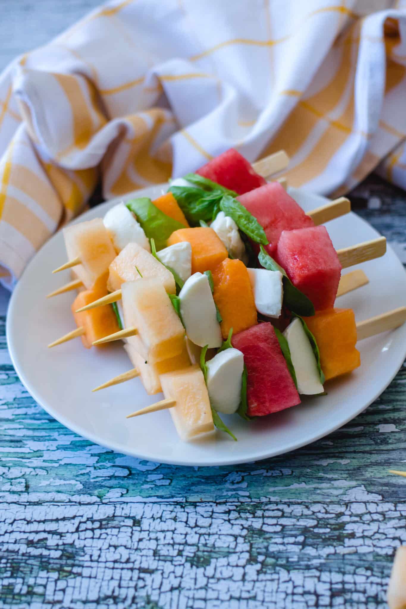 Caprese-Style Melon and Bocconcini Skewers