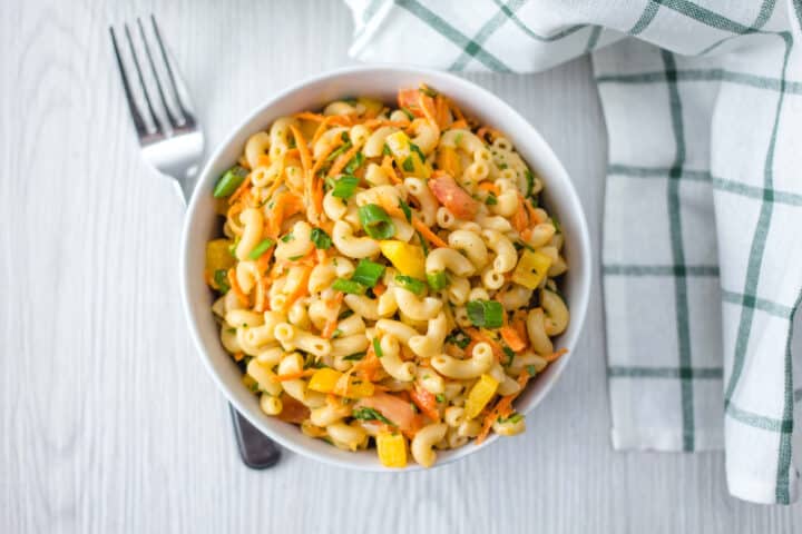 Creamy Vegetarian Macaroni Salad Oh My Veggies