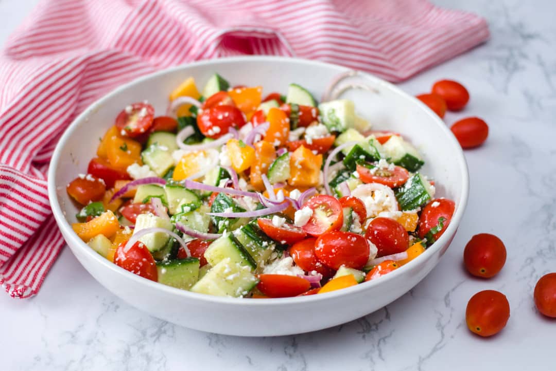 Simple Greek Salad (no lettuce!) | Oh My Veggies