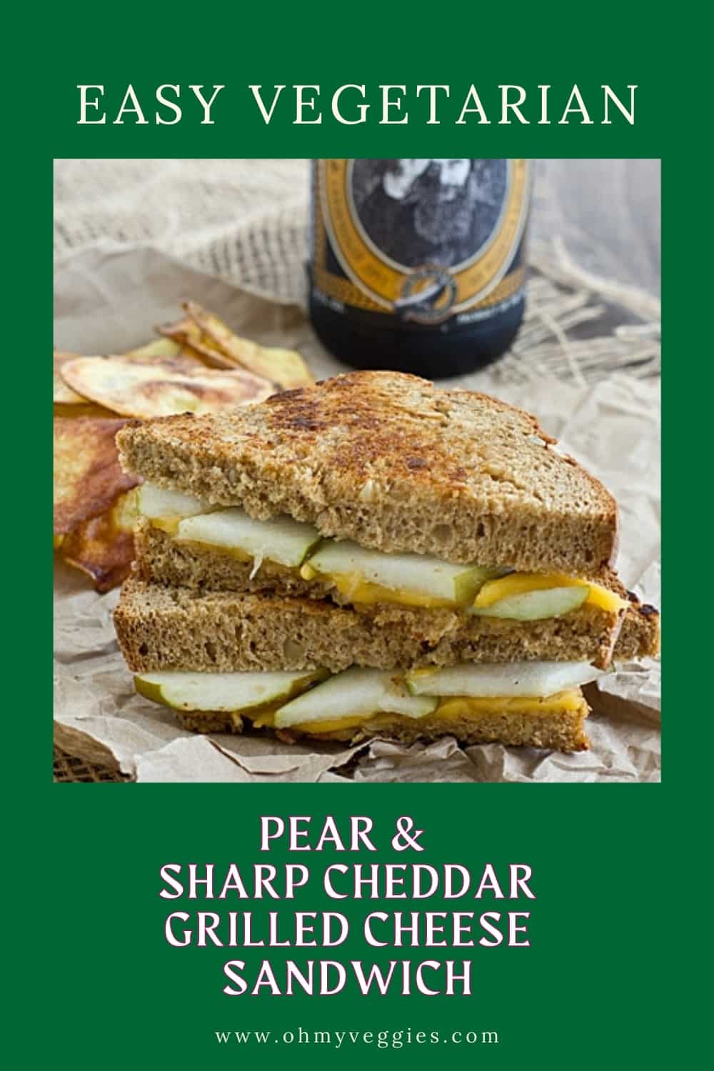 Pear and Sharp Cheddar Grilled Cheese Sandwich | Oh My Veggies