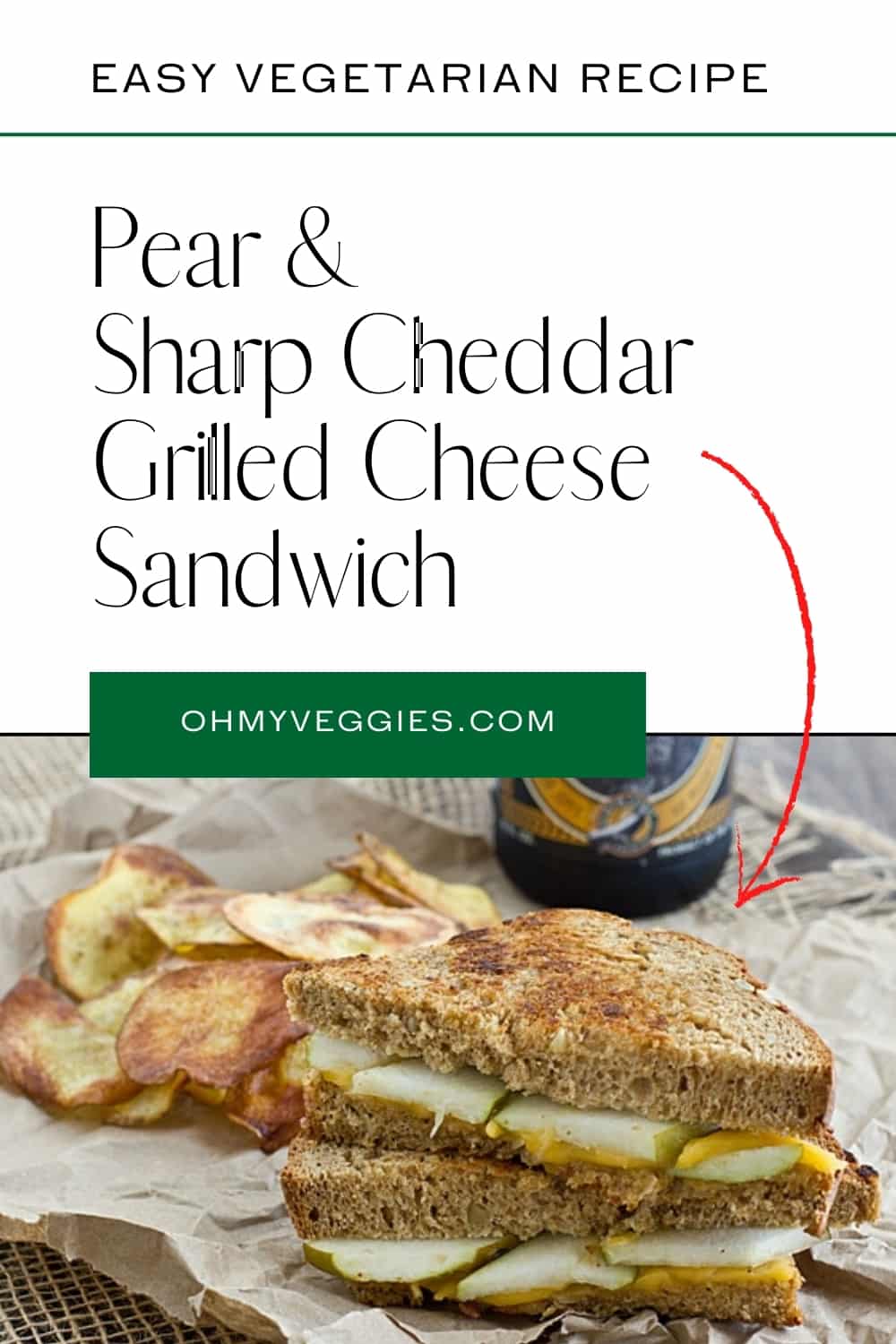 Pear and Sharp Cheddar Grilled Cheese Sandwich | Oh My Veggies