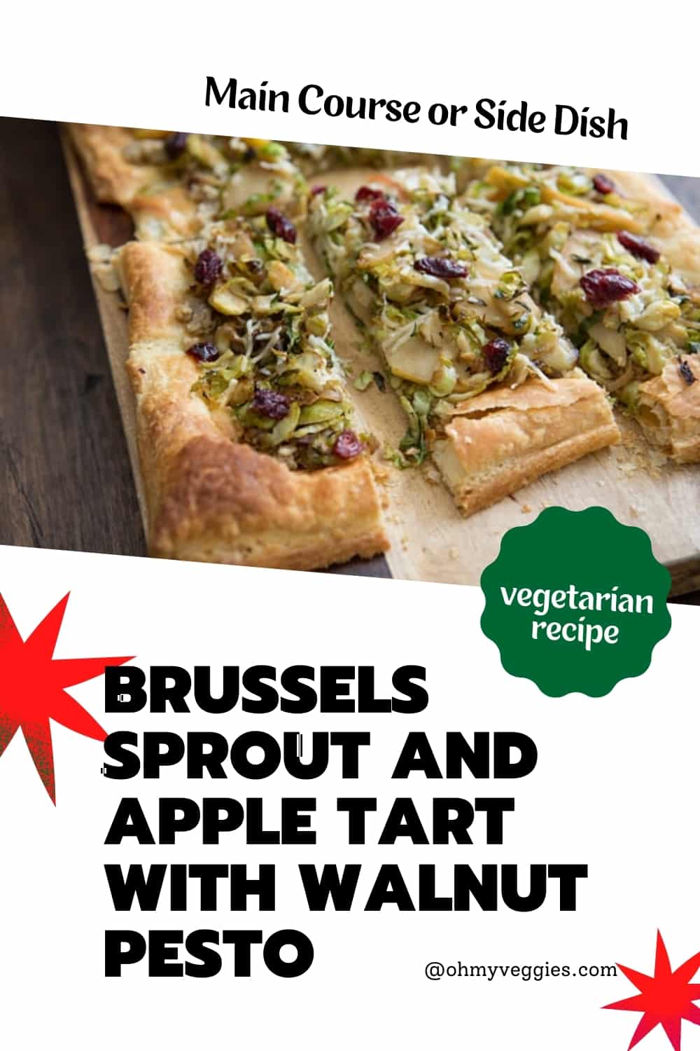 Brussels Sprout and Apple Tart with Walnut Pesto | Oh My Veggies