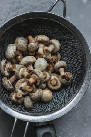 cooking the mushrooms
