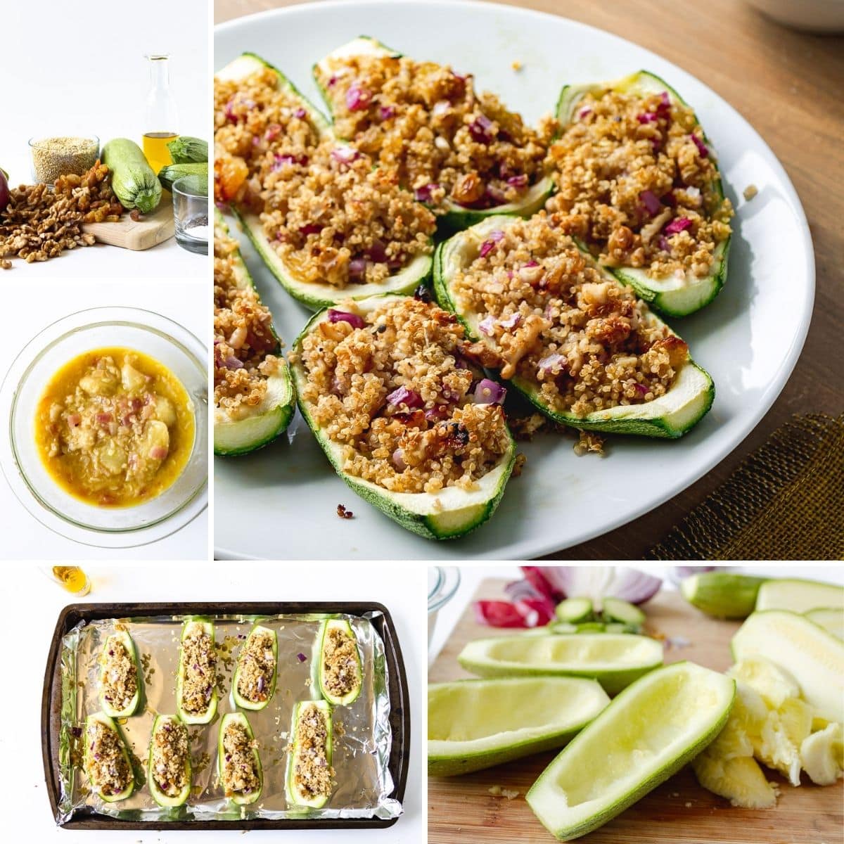 collage of the process in making this zucchini recipe
