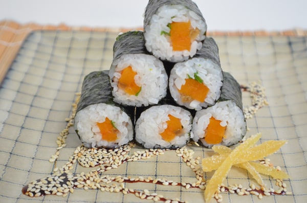 butternut squash sushi rolls