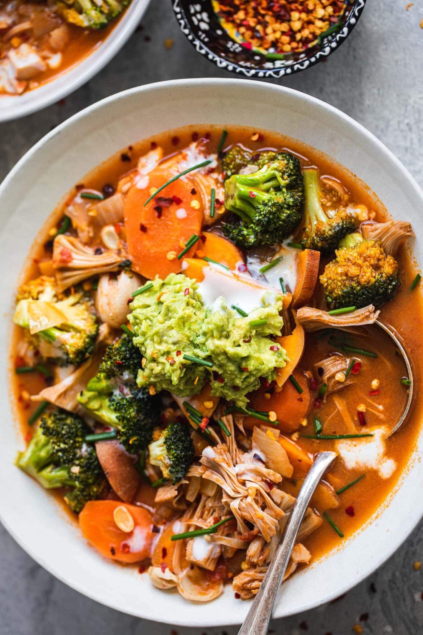 Vegan Jackfruit Chicken Noodle Soup 