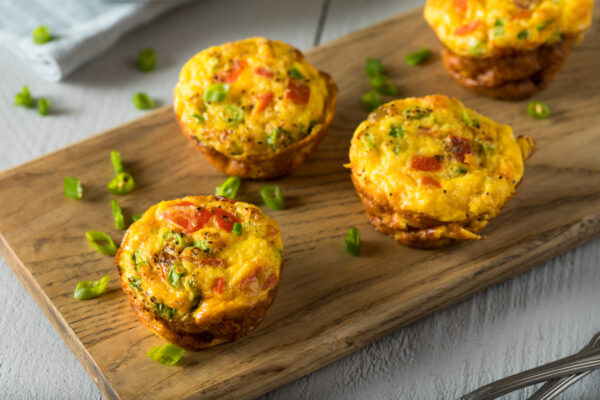 egg bites on a cutting board