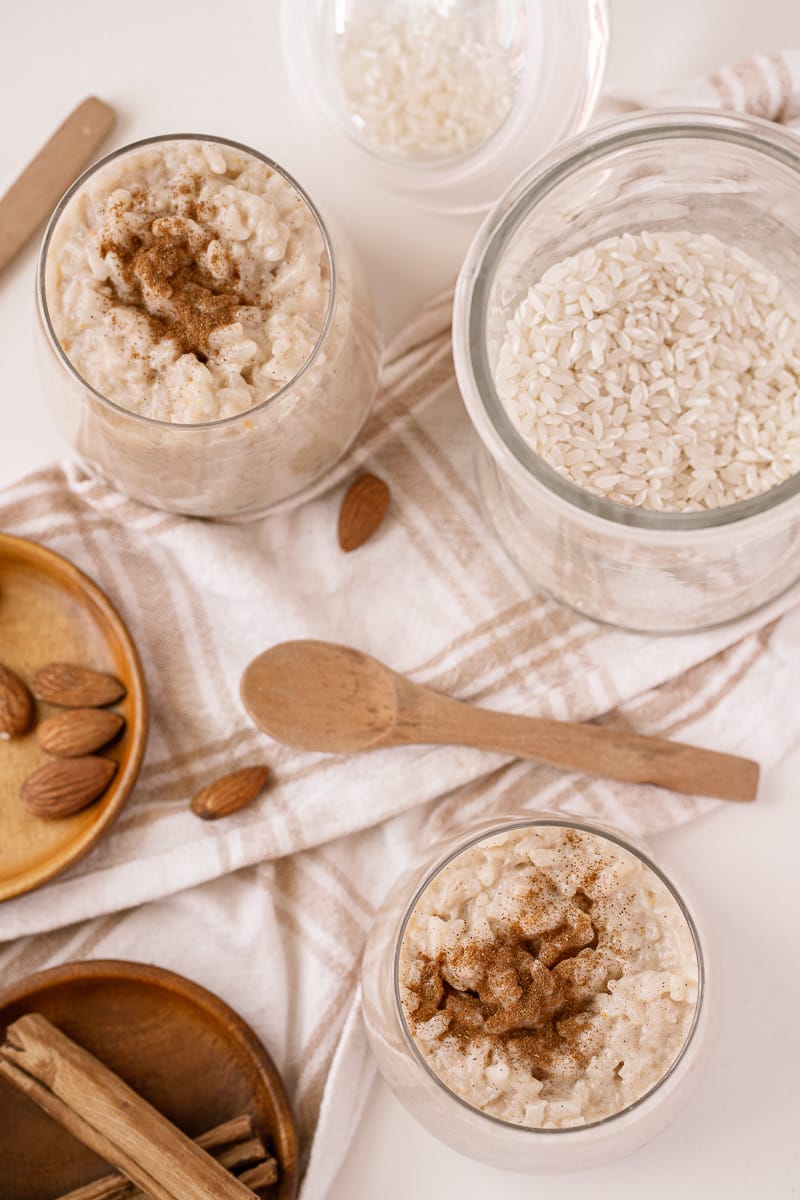 jars of Dairy-free Rice Pudding