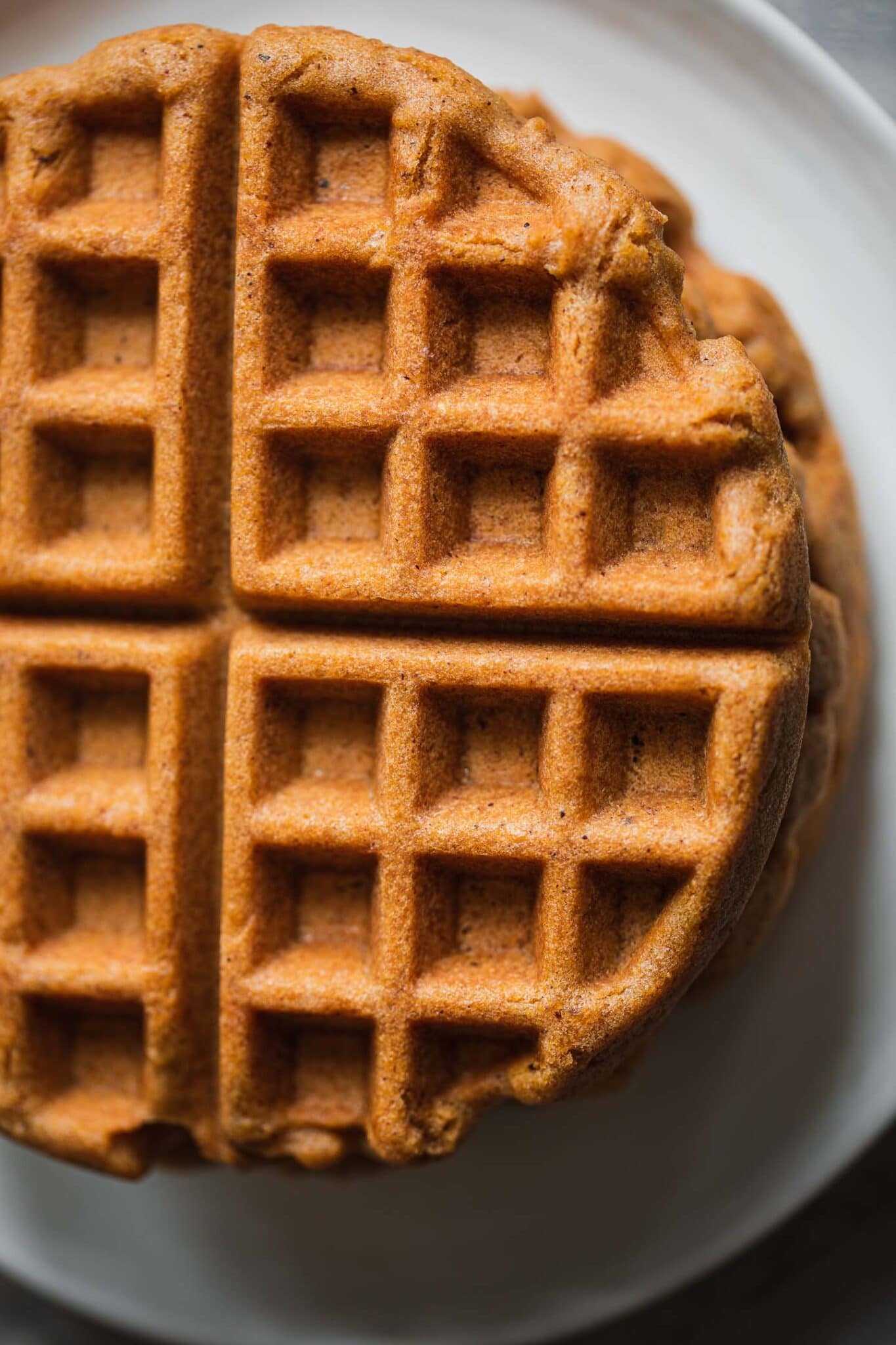 gingerbread waffles in a pile