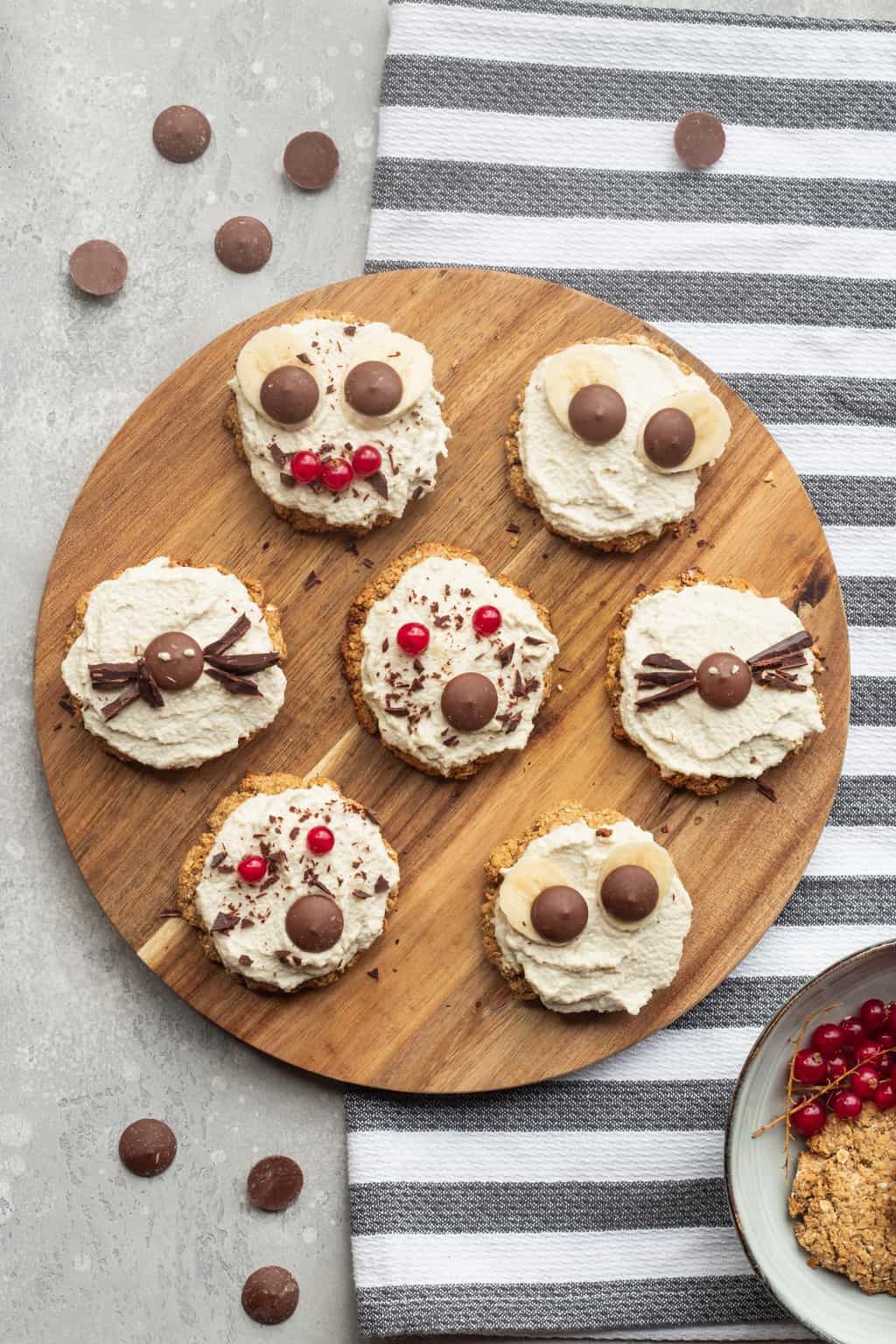 vegan Halloween cookies on a tray