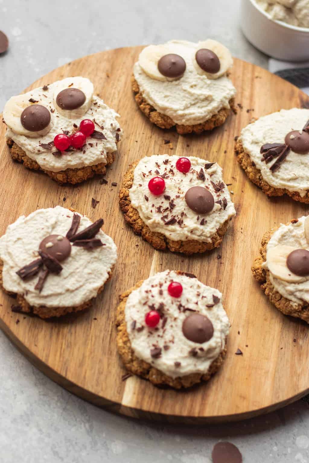 vegan Halloween cookies decorated with frosting