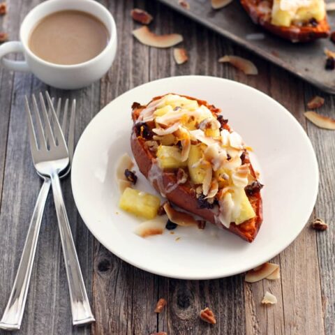 Image for Vegan Twice-Baked Sweet Potatoes with Pineapple and Coconut