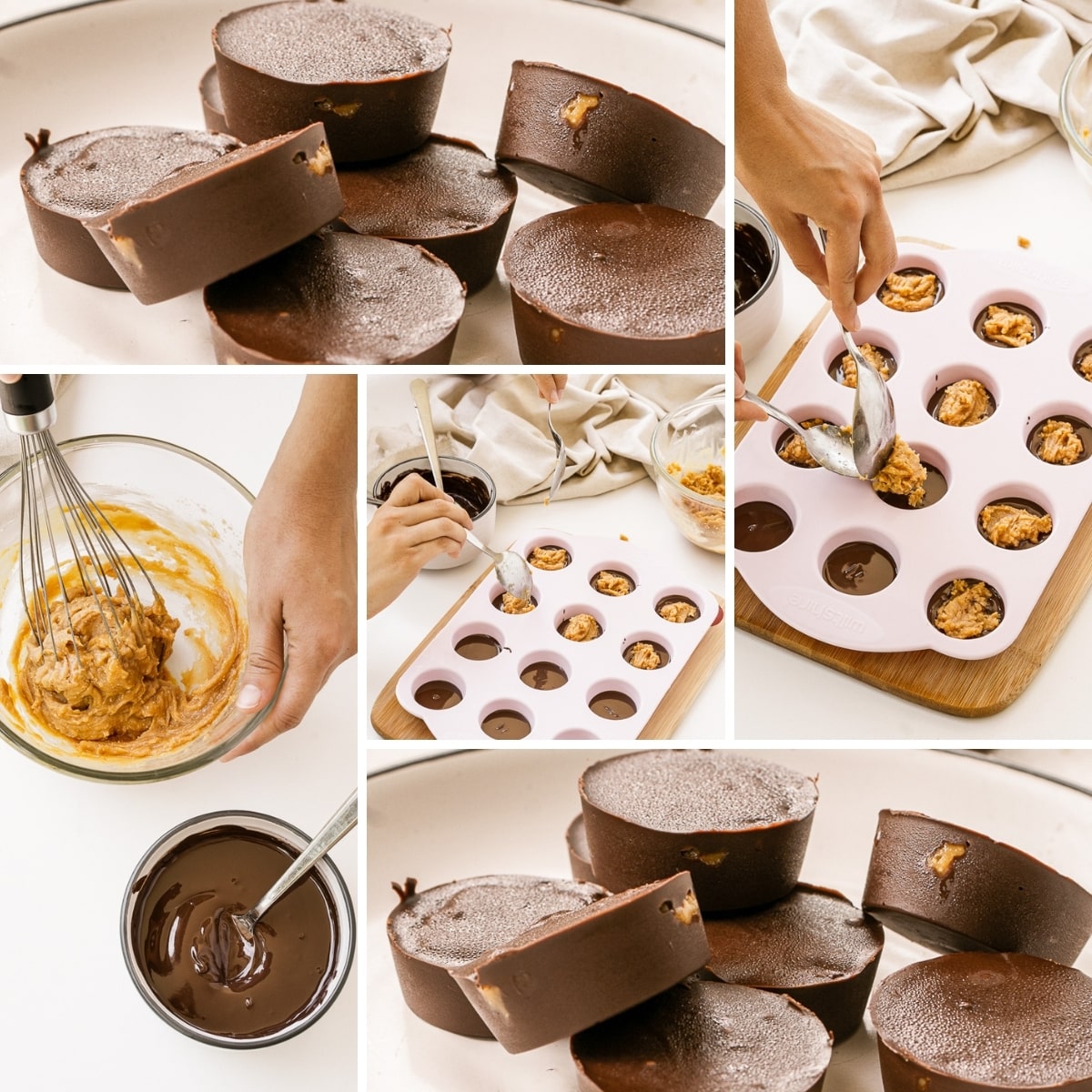 how to make vegan peanut butter cups collage