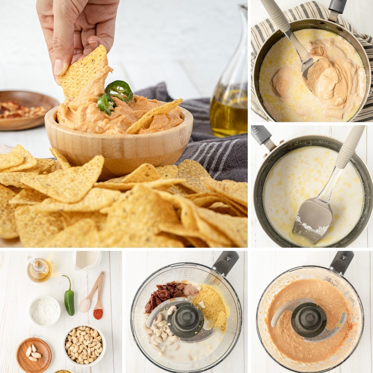 how to make vegan queso collage