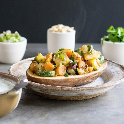 Image for Instant Pot Vegan Curried Spring Vegetable Potato Chaat -