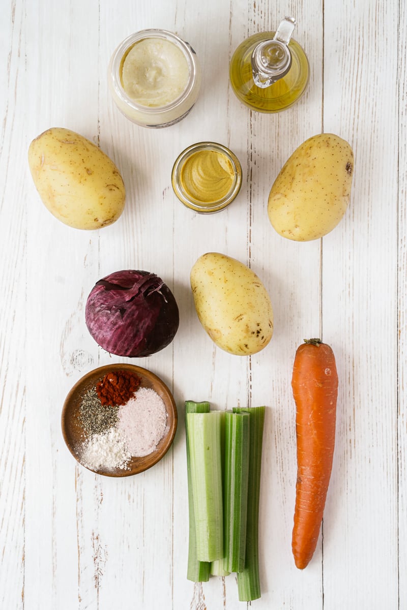 ingredients for vegan potato salad