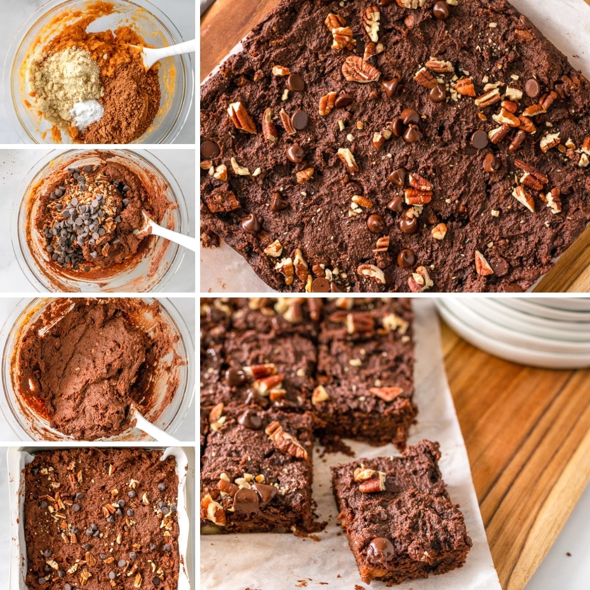 how to make sweet potato brownies collage