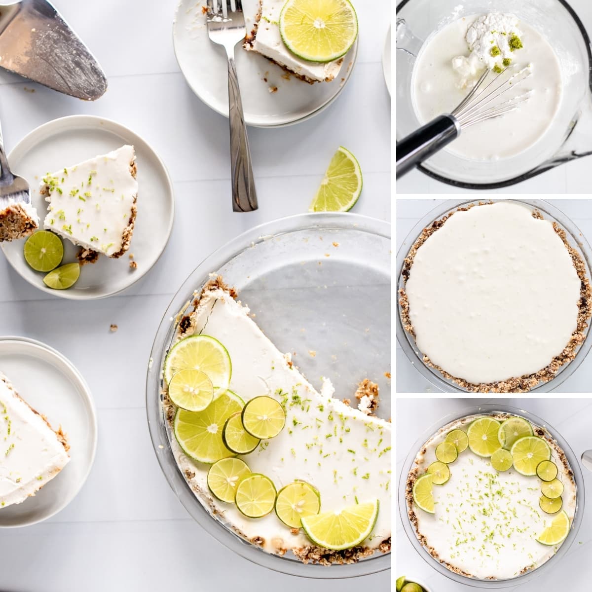 how to make vegan key lime pie collage