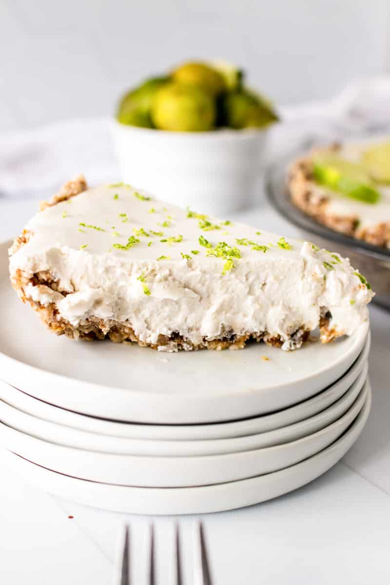 slice of vegan key lime pie