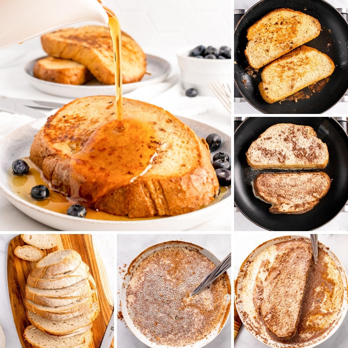 how to make sourdough French toast collage