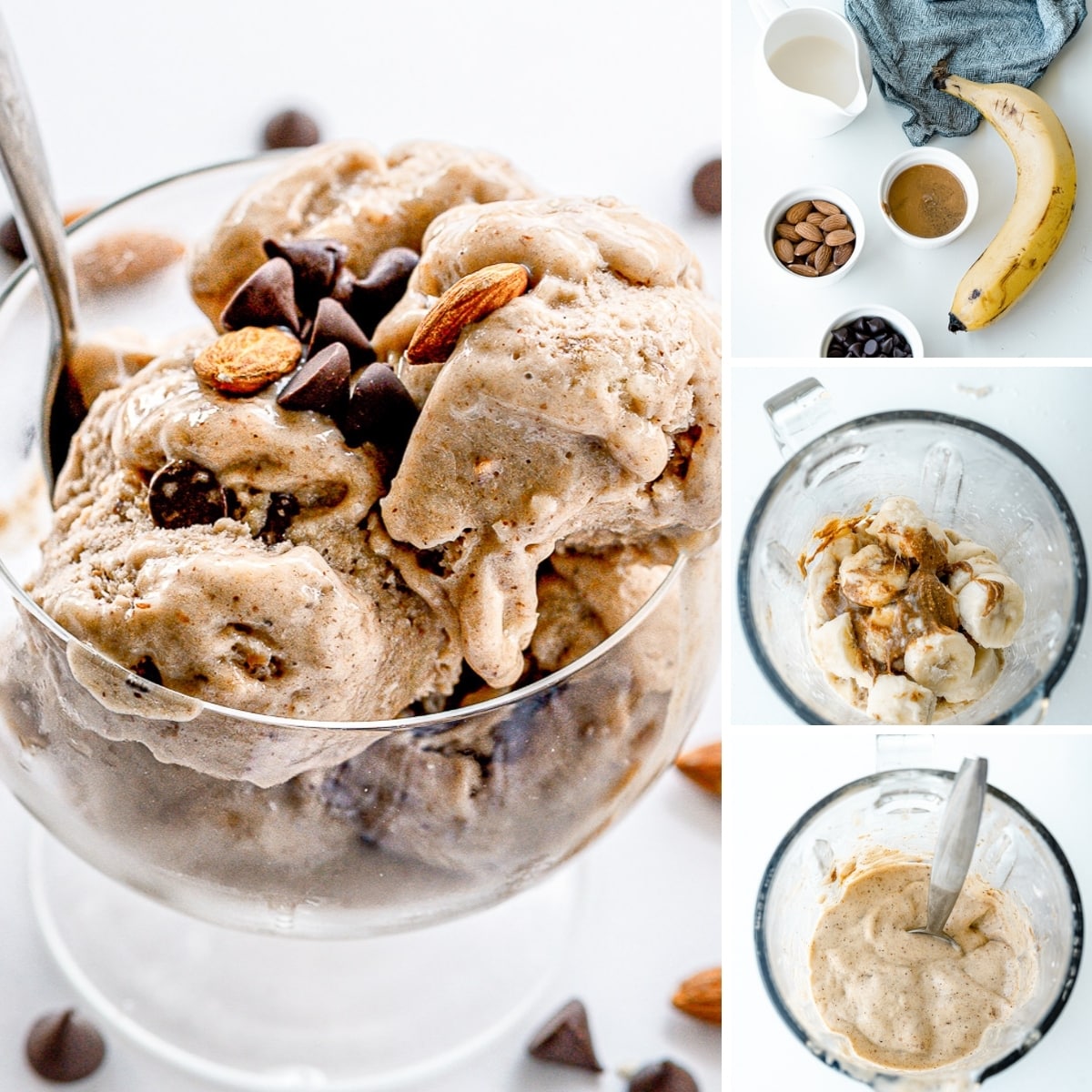 how to make almond milk ice cream collage