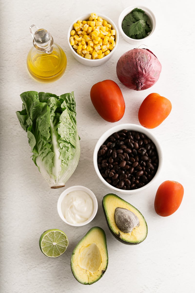 ingredients for black bean lettuce wraps