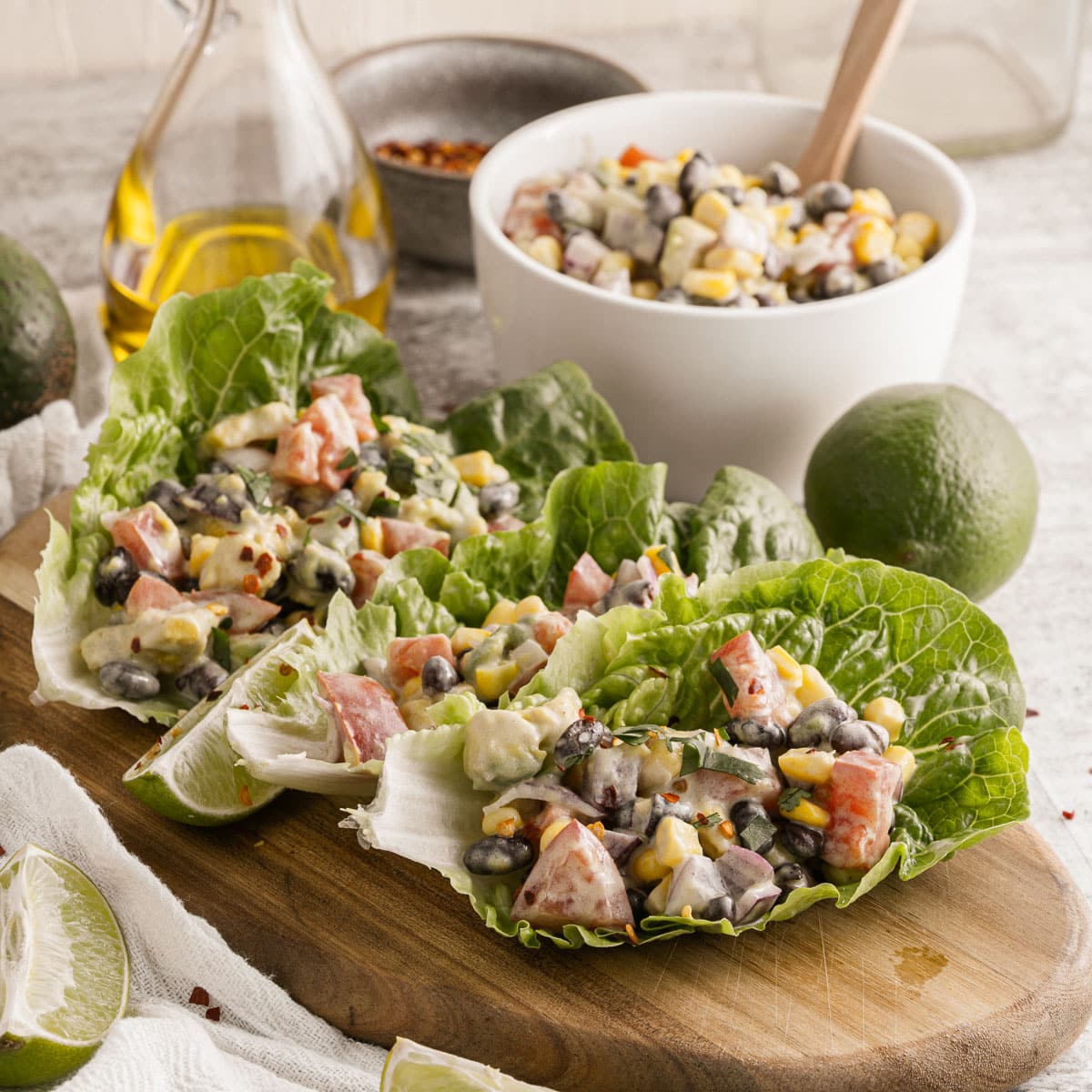 black bean lettuce wraps