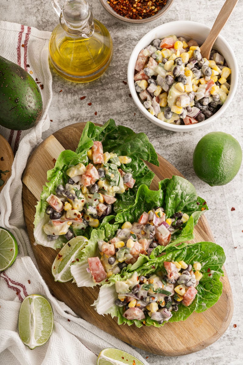 black bean lettuce wraps