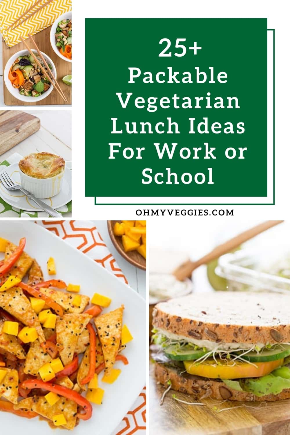 Packable Vegetarian Lunch Ideas For Work or School | Less Meat More Veg