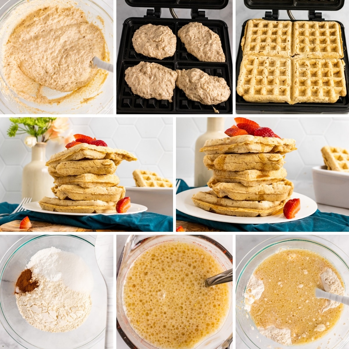 how to make vegan waffles collage