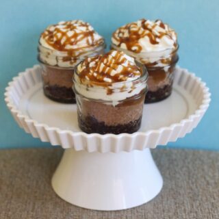 Mini Salted Caramel Mocha Cheesecakes