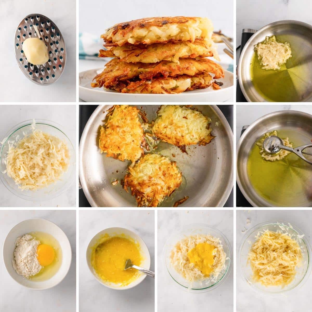 how to make potato pancakes collage