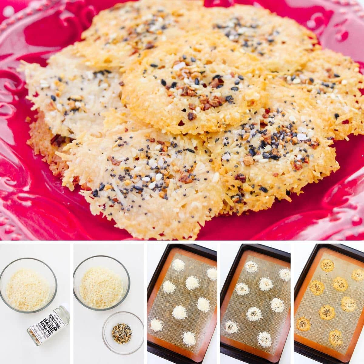 how to make easy parmesan crisps collage